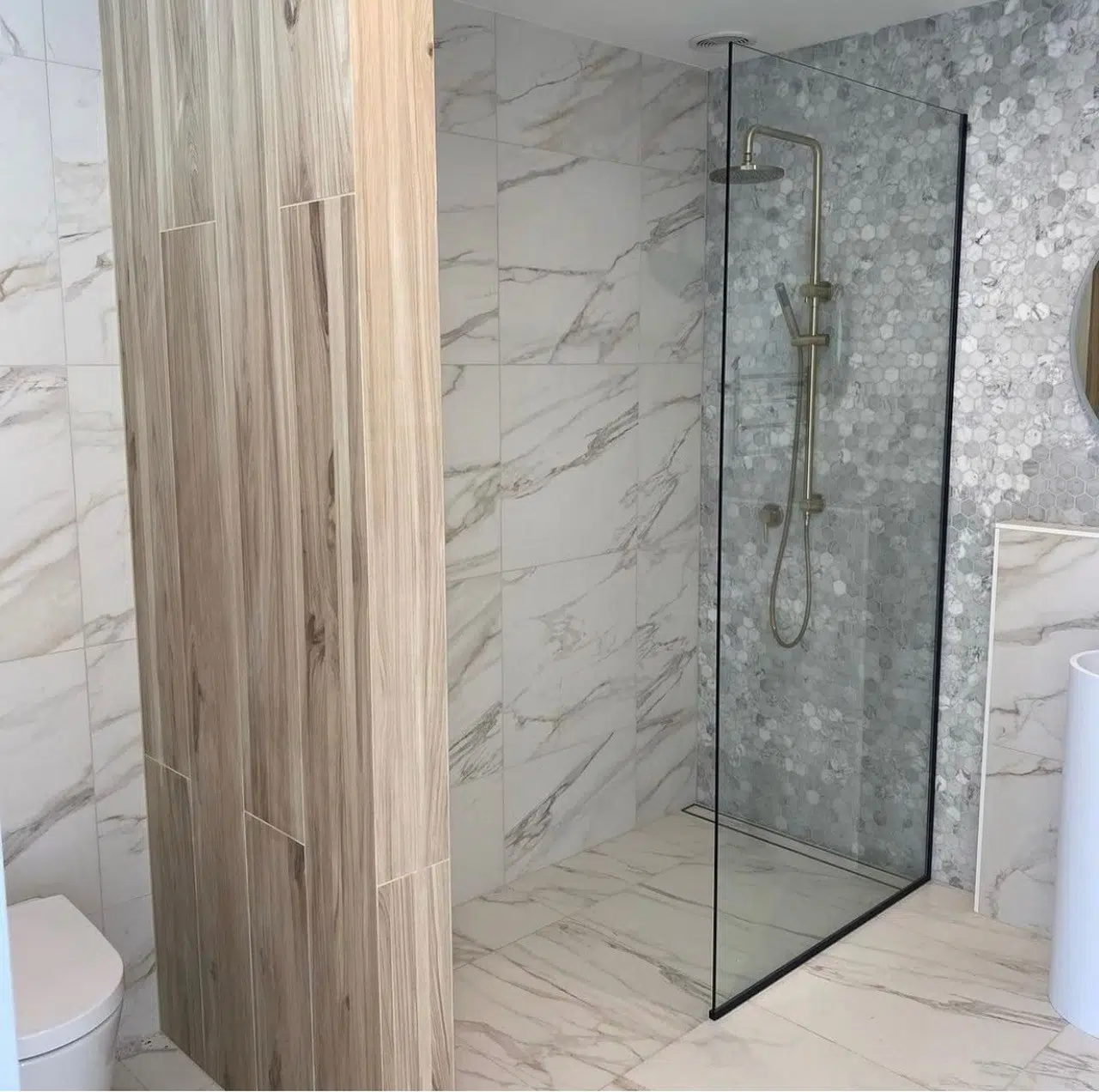 waterproofed shower system