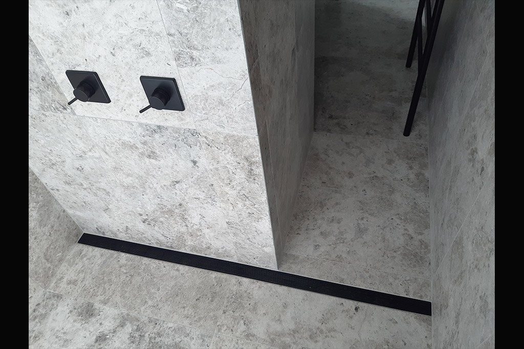 waterproofed shower system