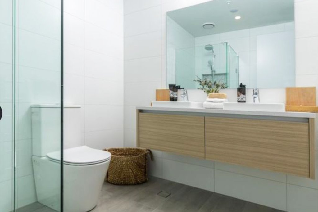 waterproofed shower system