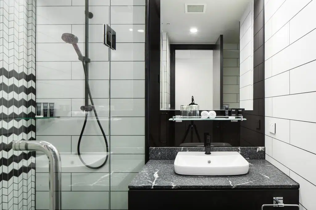 waterproofed shower system