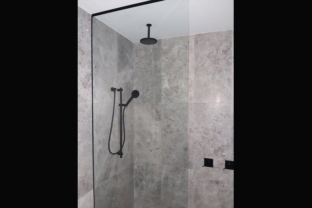 waterproofed shower system