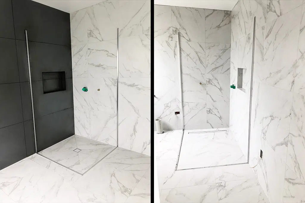 waterproofed shower system