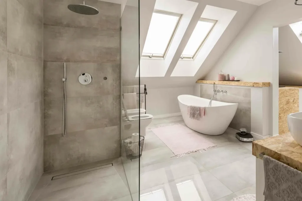 waterproofed shower system